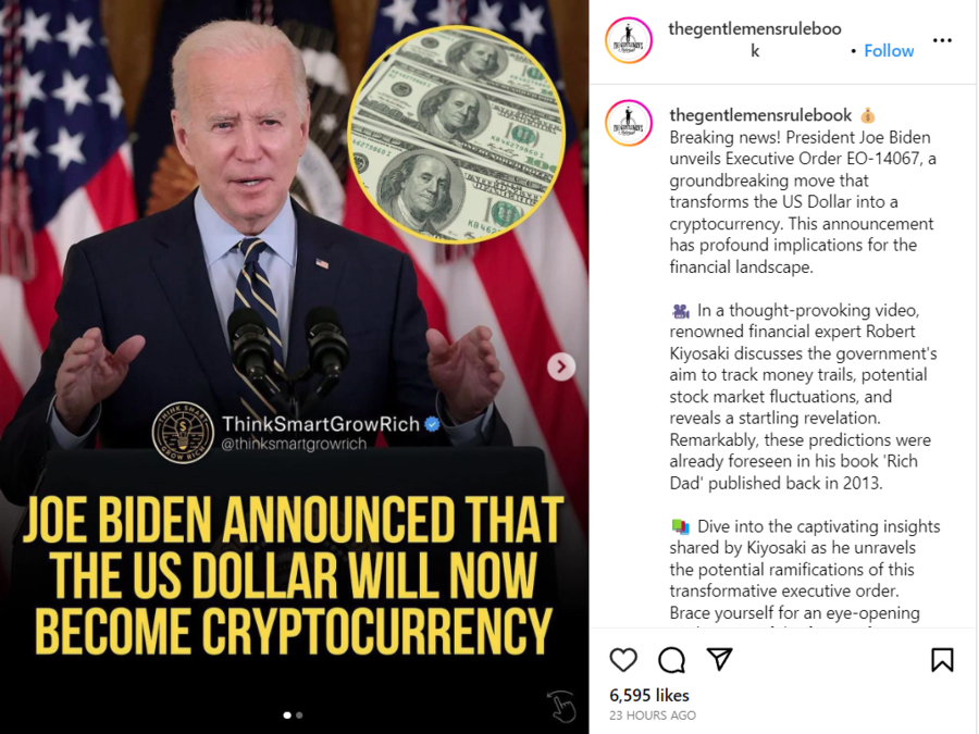 Fact Check Biden Did NOT Announce 'US Dollar Will Now
